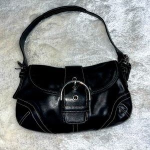 Coach SoHo Black Leather Shoulder Bag.